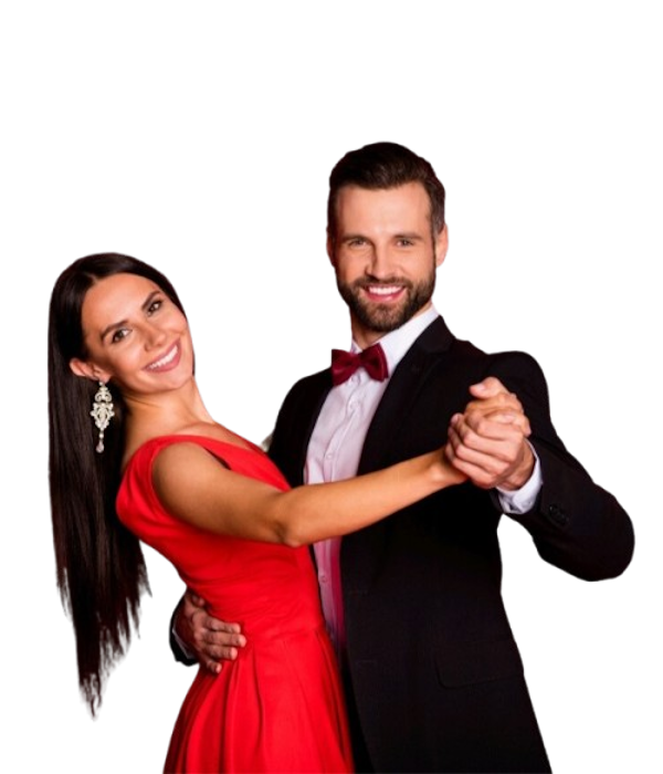 Middle Aged Couple dancing and smiling