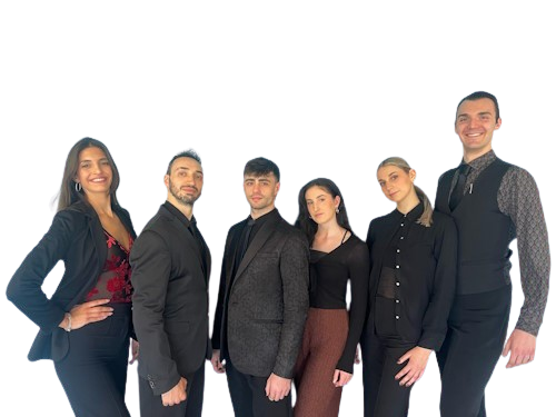 Foto d gruppo degli insegnanti della scuola di ballo Arthur Murray mantova